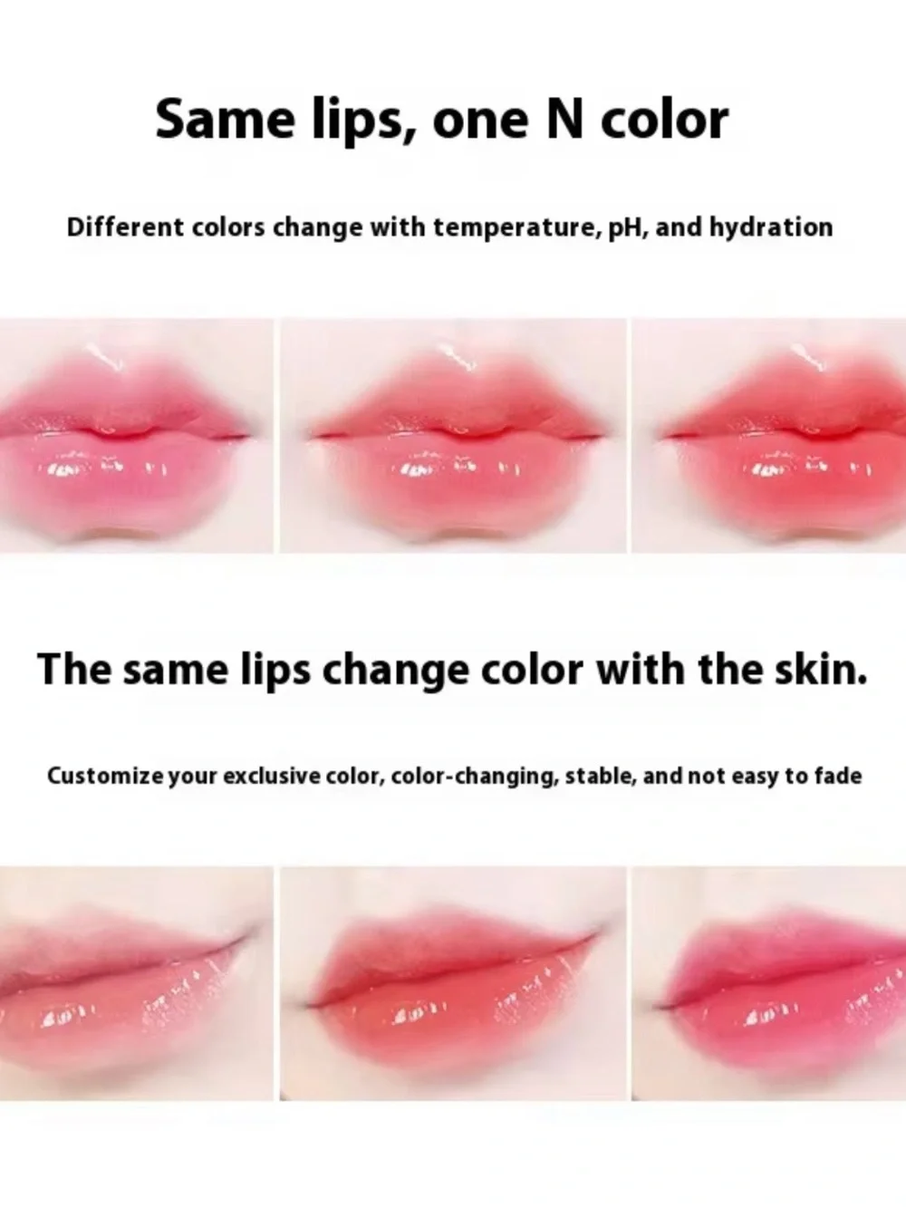 Sheer Jelly Crystal Lip Balm - Rose Gold Case, Clear Glitter Shades